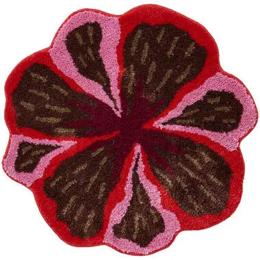 Badmat Bloem Bruin/Roze bij Kwantum
