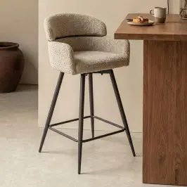 Barkruk met ronde rug boucle bij LUMZ