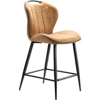 Barkruk TantiniMicrovezel cognac bij Pronto Wonen