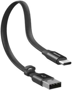 Baseus Platte USB-C Kabel 23cm Zwart bij GSMpunt