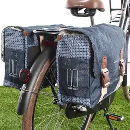 Basil Bohème Dubbele Fietstas Indigo Blue bij Fietstas.com