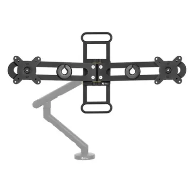 BE Universal Crossbar | Twee schermen op één monitorarm bij Ergonomiewebshop.nl