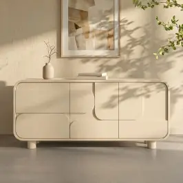 Beige dressoir organisch bij LUMZ