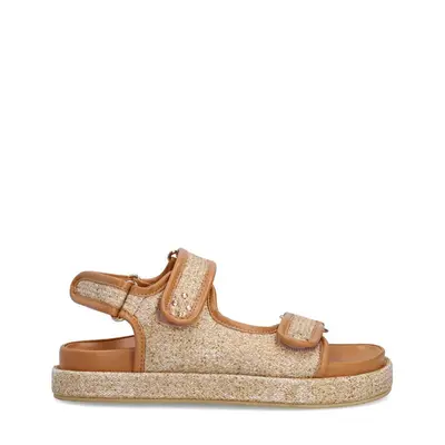 Beige raffia sandalen bij Sacha