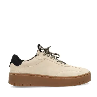 Beige suède sneakers bij Sacha