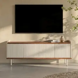 Beige TV meubel met ribbels bij LUMZ