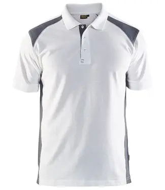 Blaklader 3324 Werkpolo Wit/Grijs bij Bedrijfskledingonline