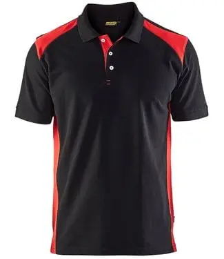 Blaklader 3324 Werkpolo Zwart/Rood bij Bedrijfskledingonline