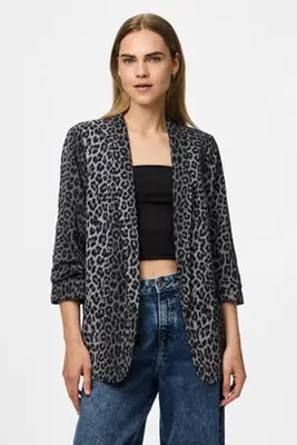 blazer panterprint grijs bij Wehkamp