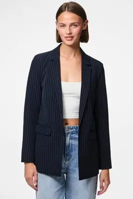 blazer PCBOSSY met krijtstreep blauw bij Wehkamp