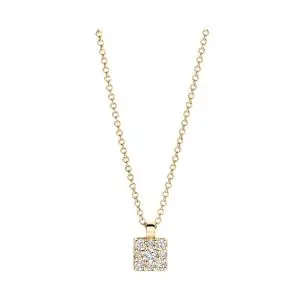 Blush Geelgouden Collier met Vierkante Pavégezette Hanger 14k Goud 3205YZI bij BoumanOnline