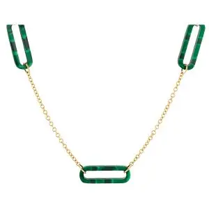 Blush Geelgouden Ketting met Ovale Malachiet Schakel 14k Goud 3204YMA bij BoumanOnline