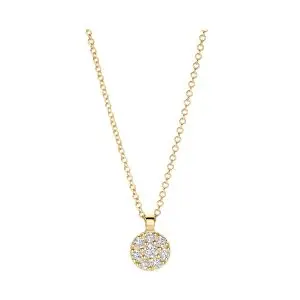 Blush Geelgouden Ketting met Ronde Pavé Zirkonia Hanger 14k Goud 3206YZI bij BoumanOnline