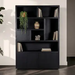 Boekenkast zwart eiken 150 cm bij LUMZ