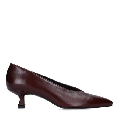 Bordeaux rode leren pumps bij Sacha