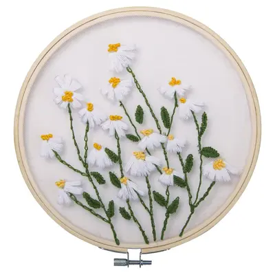 Borduurpakket - 21 cm - madeliefjes bij Pipoos