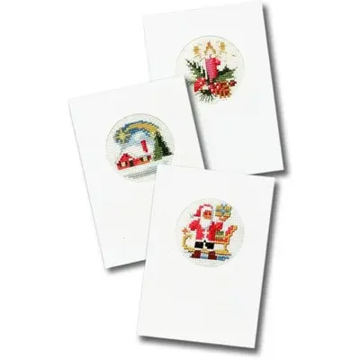 Borduurpakket Kerstkaarten 3 Stuks 200.204 bij Art en Hobby