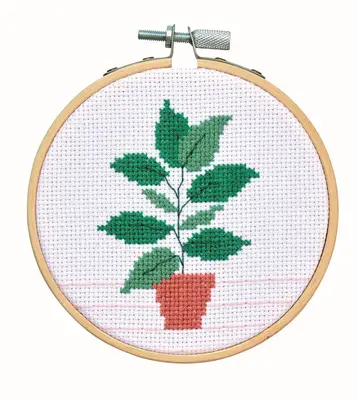 Borduurpakket mini - 10 cm - plant bij Pipoos
