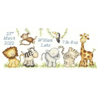 Bothy Threads Geboorte Borduurpakket Jungle Welcome XKG5 bij Art en Hobby