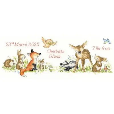 Bothy Threads Geboortetegel Borduurpakket Woodland Welcome XKG4 bij Art en Hobby
