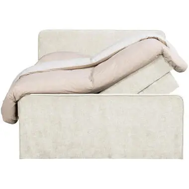 Boxspring met opbergruimte Mori - lichtgrijs - 180x200 cm bij Leen Bakker