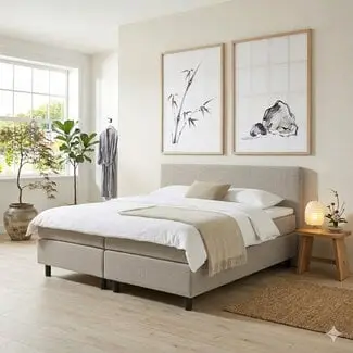 Boxspring V100- Kleur beige bij Beddengoeddirect