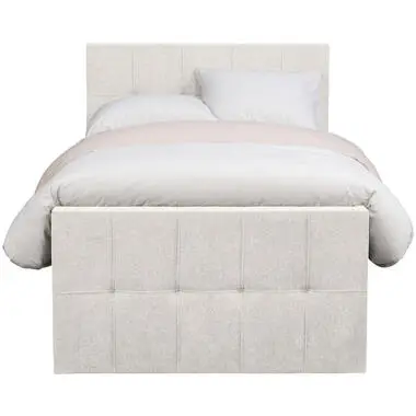 Boxspring Yuka - lichtgrijs - 120x200 cm bij Leen Bakker
