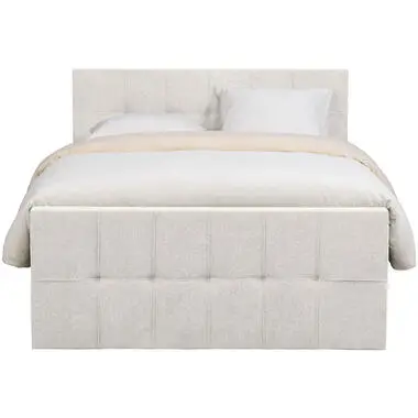 Boxspring Yuka - lichtgrijs - 140x200 cm bij Leen Bakker