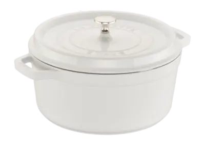 Braadpan Staub Cocotte Rond Puur Wit 26 cm bij Kookexpert