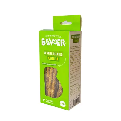 Bravoer vleesstickies konijn 200 gram bij Prima Diervoeding