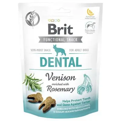 Brit Care Dog Functional Dental Snack Hert 3 x 150 g bij Zooplus