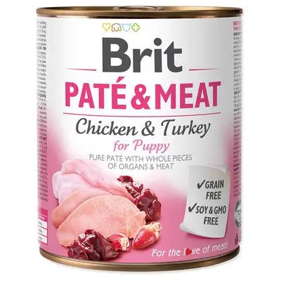 Brit Paté & Vlees Puppy Kip en kalkoen 1 x 800 g bij Zooplus