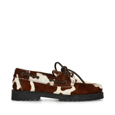 Bruine cow print veterschoenen bij Sacha