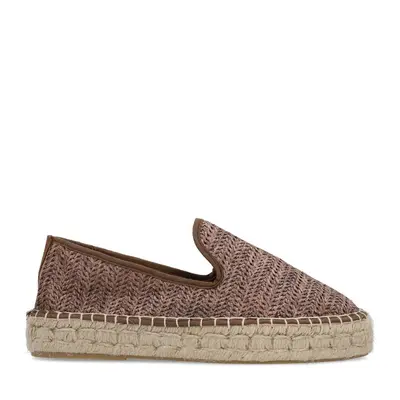 Bruine raffia espadrilles bij Sacha