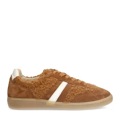 Bruine suède teddy sneakers bij Sacha