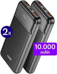 Buddi Boost 10.000 mAh Powerbank Met Display Duo Pack Zwart 22.5W bij GSMpunt