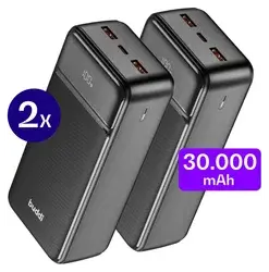 Buddi Boost 30.000 mAh Powerbank Met Display Duo Pack Zwart 22.5W bij GSMpunt