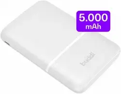 Buddi Go Powerbank USB-C Reisformaat Mini Compact 5.000 mAh Wit bij GSMpunt