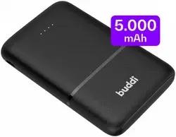 Buddi Go Powerbank USB-C Reisformaat Mini Compact 5.000 mAh Zwart bij GSMpunt