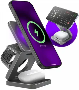 Buddi Power 3-in-1 Qi2 Draadloze MagSafe Oplader Smartphone/Apple Watch/AirPods bij GSMpunt