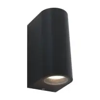 Buiten wandlamp cilinder 2 lichts zwart bij Lampidee