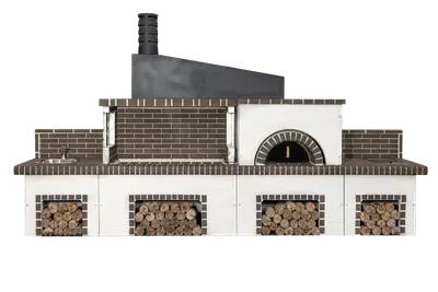 Buitenkeuken set BBQ met pizzaoven, kookplaat en gootsteen - black firebrick & Concrete bij Pizzaovens.shop