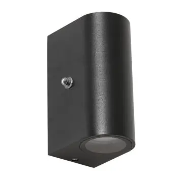 Buitenlamp Logan zwart+schemersensor IP44 bij Straluma