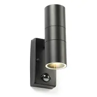 Buitenlamp met beweging & schemersensor GU10 | Up & Down | Calabar | IP44 | Zwart bij 123led