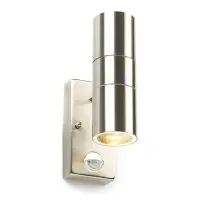 Buitenlamp met beweging & schemersensor GU10 | Up & Down | Calabar | IP44 | RVS bij 123led