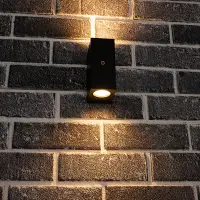Buitenlamp met sensor | Up & Down | GU10 | Avalon | IP44 | Zwart bij 123led