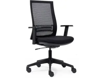 Bureaustoel Basic Ergo Net Zwart Lendensteun bij DiscountOffice.nl