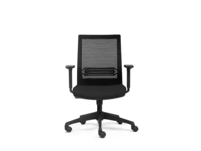 Bureaustoel Ecoline Zwart Netbespanning Lendensteun bij DiscountOffice.nl
