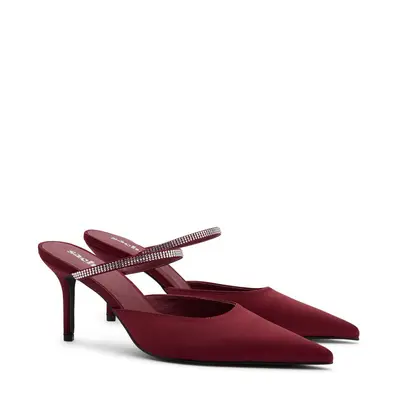 Burgundy pumps met strass bandje bij Sacha