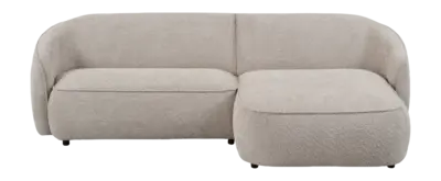 by fonQ Chubby Hoekbank met Chaise Longue Rechts - Bouclé Greige bij fonQ